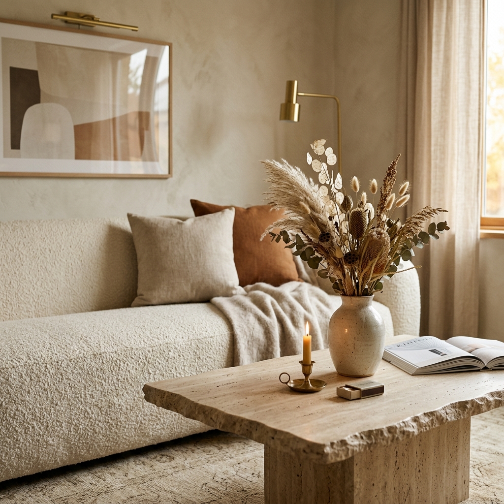 Elegancki, przytulny salon z boucle